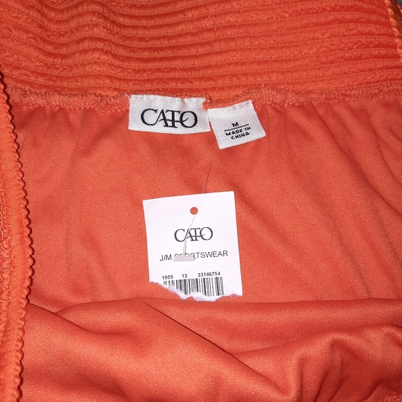 Orange lace midi skirt with lining - Picture 3 of 11